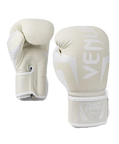 Venum Elite Boxing Gloves - color: White/Ivory, size: 12-Ounce
