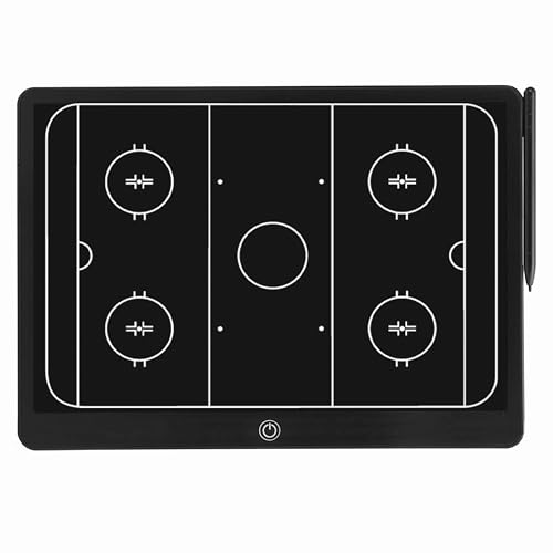 Electronic Hockey Coaching Boards – 16 inch LCD Hockey Coaching Board, Portable Erasable Pro Strategy Board for Training Teaching Competition Command,Tactical Drawing Tablet Coach Gifts - Black