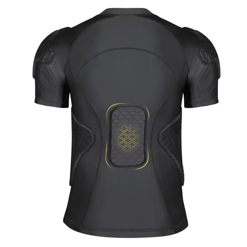 Mens Football Rib Protector with Pads Adult Protective Undershirt Heart Guard for Softball Rugby Lacrosse - size: Small