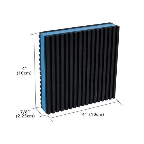 BJADE'S Rubber Anti-Vibration Isolator Pads,4" x 4" x 7/8" with EVA Center,Heavy Duty Vibration Isolation Pads for HVAC,Air Compressor,Air Conditioner,Washer and Dryer,Treadmill - size: 4 x 4 x 7/8in