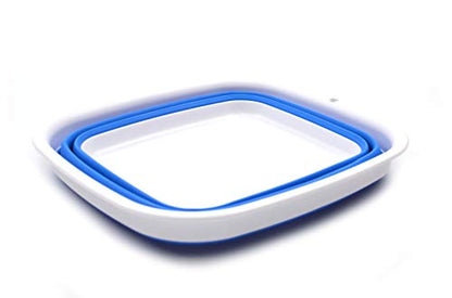 SAMMART 7.7L (2 Gallon) Collapsible Tub - Foldable Dish Tub - Portable Washing Basin - Space Saving Plastic Washtub (Blue, S) - color: Blue, size: Small