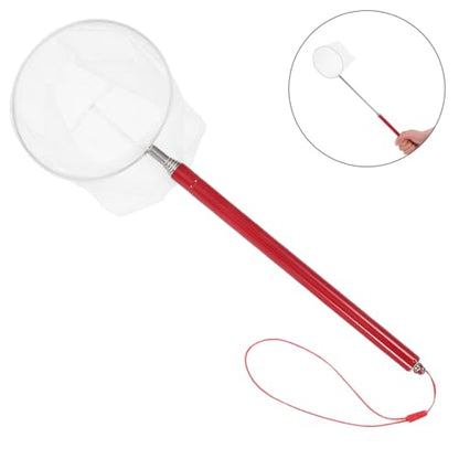 UPKOCH Telescopic Mini Shrimp Net for Aquarium Extendable Fine Mesh Fish Net for Small Tanks Reusable Lightweight Goldfish and Betta Fish Catcher Red Handle