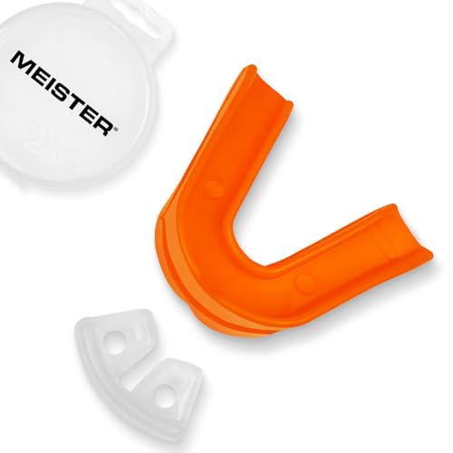 Meister Moldable Double Mouth Guard w/Case - Orange - color: Orange