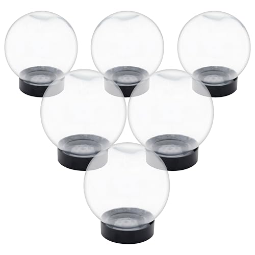 Achla Designs Flower Aquariums Glass Vase Set – Pack of 6 Glass Orb Flower Display Vases with Floral Frog Bases, Water Filled Flower Magnifier Centerpieces for Home or Events