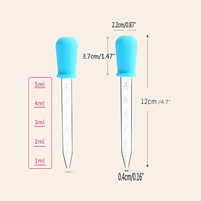 5ml Liquid Droppers Medicine Silicone and Plastic Pipettes Eye Dropper with Bulb Tip for Kids Candy Molds (8 Pack）