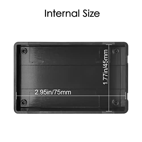 5 Pieces Plastic Project Boxes Junction Case for Electronic Project, Black 3.1 x 2.0 x 1.0 inch (80 x 50x 26 mm) - size: 3.1" x 2.0" x 1.0"(5pc)