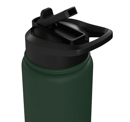 Japanese Cats Lovers And Cool Fighting Ninja Cat Fighter Stainless Steel Insulated Water Bottle - color: Dark Green