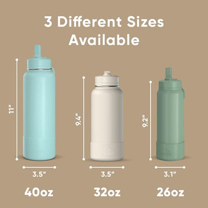 Hydrapeak 32oz Sport Insulated Water Bottle with Straw Lid, Leak & Spill Proof, Keeps Drinks Cold for 24 Hours, Hot for 12 Hours, Premium Stainless Steel Water Bottles (32oz, Creamsicle) - color: Creamsicle