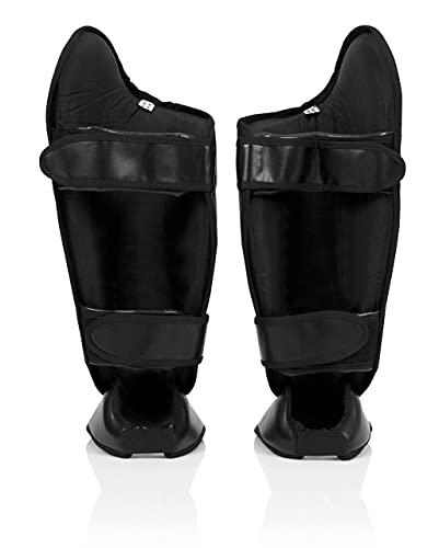 Fairtex SP8 Lightweight Durable Shin Guards, Expanded Side Protection Pads - color: Black, size: Small