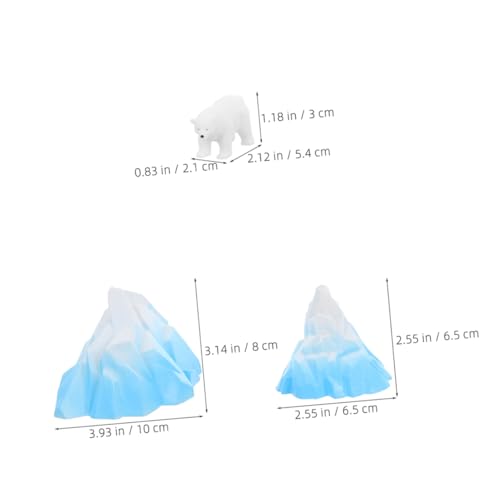 BESTonZON 3pcs Realistic Underwater Mountain Decoration for Aquariums Educational Polar Figurines for Durable Water Resistant Design