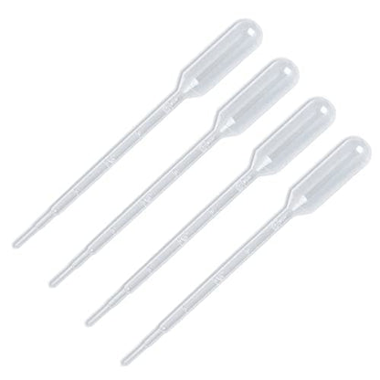 100 Pack Disposable Transfer Pipettes, Plastic Pipettes with Graduated Scale & Bulb Dropper for Essential Oils, Laboratory, Science Experiments (1 ML, 100)