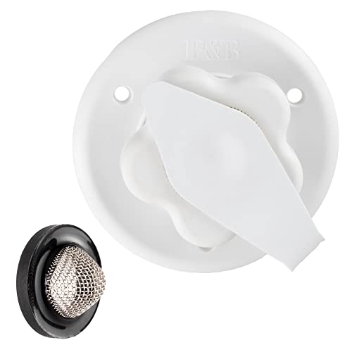 RecPro RV White City Water Fill Inlet Flange Brass with Check Valve | Made in America (No Hose Elbow)