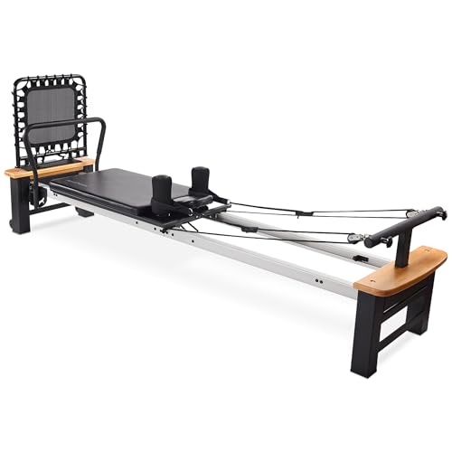 Stamina Products AeroPilates Board Reformer with Oak Wood Base – Studio Grade for Home Use with Cardio Rebounder, Adjustable Foot Bar, 4 Resistance Springs, and Workout DVD - style: AeroPilates Pro XP 556 Home Pilates Reformer with Free-Form Cardio Reboun