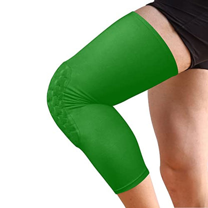 Green Sports Knee Pads Youth Volleyball Basketball Knee Pads Long Leg Sleeves Braces Compression Wrestling Knee Pads for Boys Girls Football Dance Yoga - color: Green