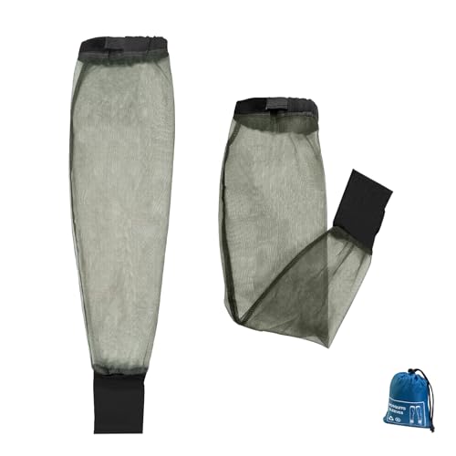 Premium Mosquito Sleeves for Insect, Pack of 2, Tick & Fly & Bug Protection | No-See-Um Net for Camping, Hiking, Fishing, Gardening, Adjustablbe Arm Netting for Adults, 1 Carrybag - style: 2-Pack Sleeves(Adults)