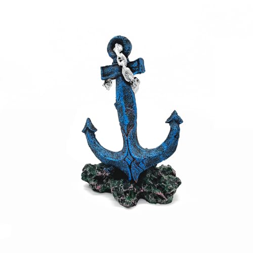 J-star Aquarium Anchor Decor, Realistic Ship Anchor Ornament for Fish Tank, Resin Underwater Decoration for Freshwater & Saltwater