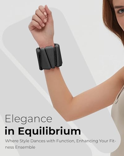 Pilates Wrist & Ankle Weights | Adjustable Weighted Bangles | 1LB/2LB Each - color: Black, size: 2 LB