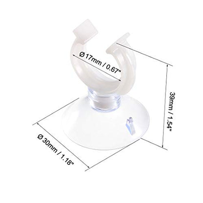 uxcell Aquarium Suction Cup Clips Airline Tube Holders Clamps for Fish Tank Clear 17mm 20Pcs - size: 17mm