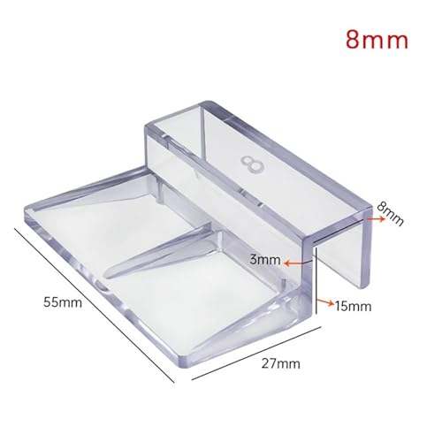 50 Pcs Rimless Aquarium Glass Cover Supports – Acrylic Bracket Clips for Fish Tank Lid(A2) - size: A2