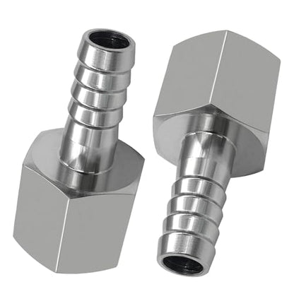 2PCS Stainless Steel Hose Barb Fittings 3/8" Hose Barb x 3/8" NPT Female Adapter - size: 3/8" Barb x 3/8" FNPT