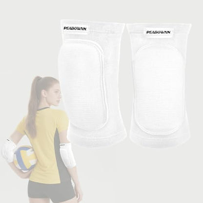 Volleyball Elbow Pads Youth 2XS-XL - Kids Teens Elbow Protector with Thicken Sponge Breathable Padding - color: White, size: Large