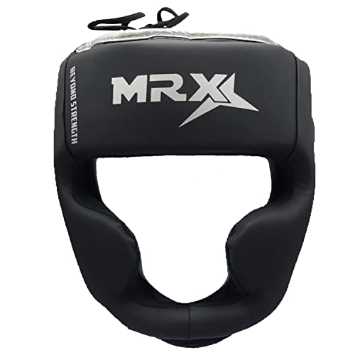 Boxing Headgear MMA Muay Thai, Head Gear for Kickboxing Sparring Grappling Martial Arts Taekwondo Training - color: Black-Silver, size: Large-X-Large