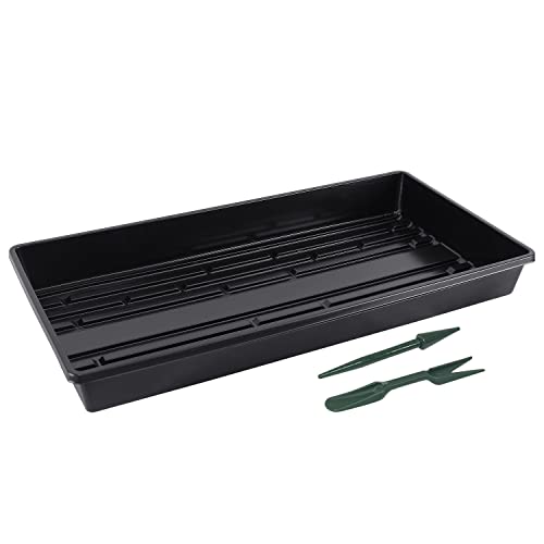 Gardzen 10 Pack Seed Trays, Reusable Plant Grow Trays, Ideal for Seed Starting, Microgreens, Indoor Gardening, and Greenhouse Nurseries - No Drain Holes, 20"x10" - size: 21L x 11W x 2.4H