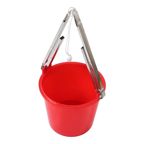 Ciieeo Gardening Water Bucket Pail with Handle Multipurpose Water Container for Farming Cat Washing and Irrigation Red with Stand