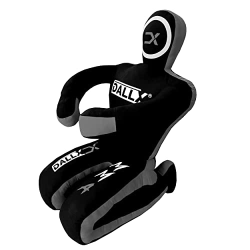 DALLX MMA Grappling Dummy BBJ Wrestling Brazilian Jiu Jitsu Punching Bag Judo Karate Throwing Boxing Fighting Dummy Self Defense Sitting Position – UNFILLED - color: Black Grey, size: 4FT
