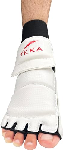 Taekwondo Foot Guard Protector Gear for Sparring MMA Training Competition Kickboxing Karate Boxing Martial Arts Kung Fu Punch Bag TEKA (Pair) (L) - size: Large