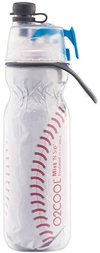 O2COOL Mist N Sip 20 oz Misting Sports Water Bottle 2-Pack Baseball - color: Baseball, style: Baseball