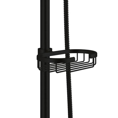 PULSE ShowerSpas Kauai III Matte Black Rain Shower Head with Handheld Spray - 1.8 GPM, 8" Showerhead, 5-Function HandShower, Adjustable Slide Bar - Shower Heads with Handheld Spray Combo - size: 1.8 Gallon Per Minute, style: Matte Black