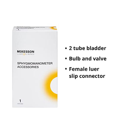 McKesson LUMEON Replacement Blood Pressure Cuff with Bulb and Valve, Nylon Cuff, 2-Tube Bladder, Burgundy, Adult Large, Gauge Not Included, 15 Count - size: 15 Count