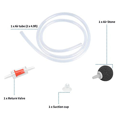 Aquarium Air Pump Single Outlet/Dual Outlet Adjustable Aerator with Accessories for 10-100 Gallon Fish Tank - style: M-100 2W (10-30gal)