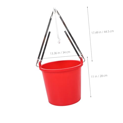 Ciieeo Gardening Water Bucket Pail with Handle Multipurpose Water Container for Farming Cat Washing and Irrigation Red with Stand