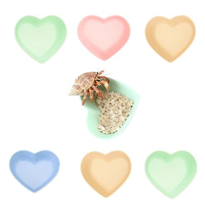 6 Pcs Hermit Crab Plastic Food Dish, Hermit Crab Colorful Food Bowl, Mini Food Dish Kit for Small Animal