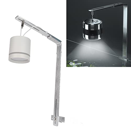 Fish Tank Light Bracket, COB Aluminium Alloy Brushed Finish Adjustable Durable Drop Light Bracket for Aquarium Lighting of Fish Plants Etc. (Silver) - color: Silver
