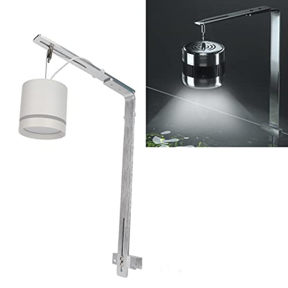 Fish Tank Light Bracket, COB Aluminium Alloy Brushed Finish Adjustable Durable Drop Light Bracket for Aquarium Lighting of Fish Plants Etc. (Silver) - color: Silver