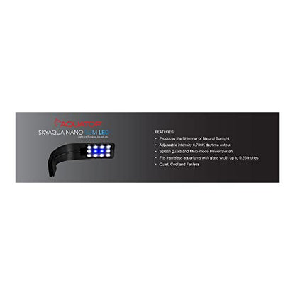 Aquatop SkyAqua Nano Slim LED Light for Rimless Aquariums 5W, NLL-01 - size: 5W (Nano Tanks)