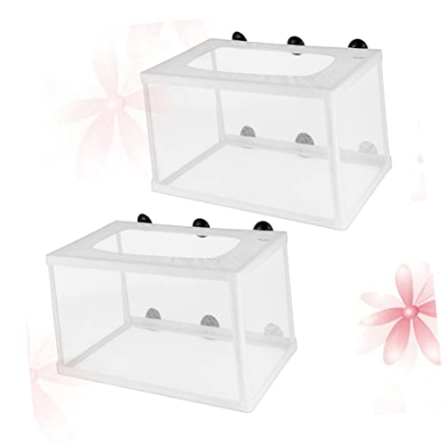 SUPVOX 2pcs Fish Net Big Aquarium Breeder Box Fish Tank Separator Suction Cup Net for