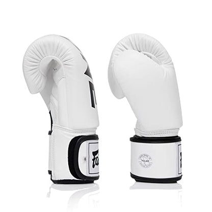 Fairtex BGV1 ONE Boxing Gloves, Leather Muay Thai MMA Kickboxing Training - color: White, size: 10 oz