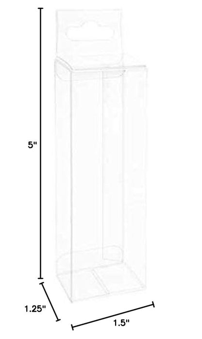 25 Clear Plastic PET Hang Box for Fishing Lures, Arts, Crafts, and Retail Size 1.5"X1.25"X5"