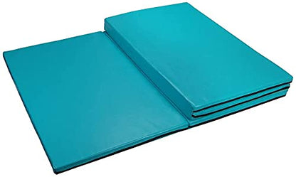 Polar Aurora 4'x8'x2 Thick Folding Gymnastics Exercise Mat Aerobics Stretching Yoga Mats - color: Blue-green