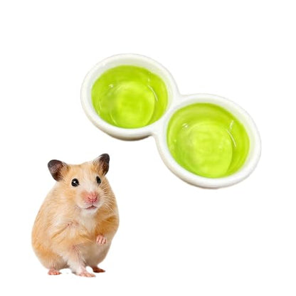2 Pack Hermit Crab Food and Water Bowl Hamster Ceramic Bowl Anti-Turning Feeding Dish for Hamster Sugar Glider Hermit Crab (Random Color)