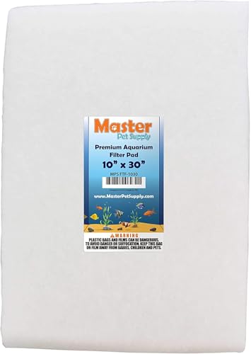 Penn-PLAX Poly Fiber Aquarium Filter Media Pad – Easy to Cut into Any Size Your Filter Requires – 30” x 18” - size: 30" x 18", style: Poly Fiber