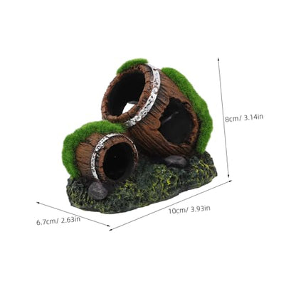 BESPORTBLE Resin Barrel Fish Tank Ornament Unique Aquarium Decor Cozy Hideout for Betta and Small Fish Low Maintenance Decorative Landscaping for Freshwater Aquariums