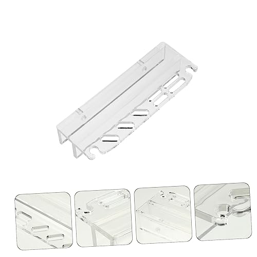 Happyyami Acrylic Aquarium Tool Organizer Rack for Fish Tank Maintenance Lightweight Storage Holder with Slots for Scissors Tweezers Tongs Scrapers Compact and Safe Design for Easy