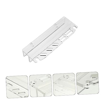 Happyyami Acrylic Aquarium Tool Organizer Rack for Fish Tank Maintenance Lightweight Storage Holder with Slots for Scissors Tweezers Tongs Scrapers Compact and Safe Design for Easy