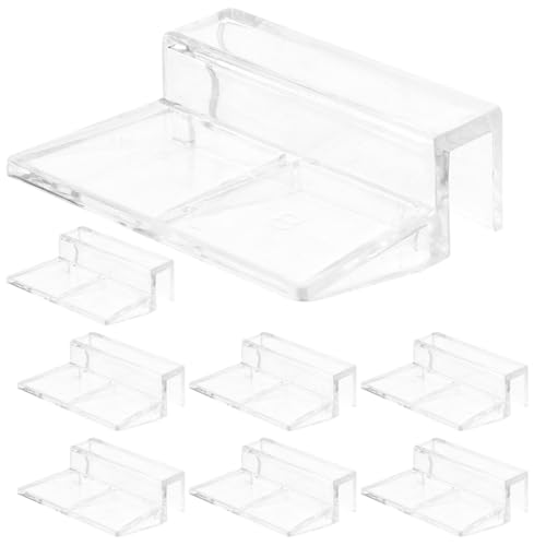 balacoo 8 Pcs Aquarium Cover Bracket - Fish Tank Accessories Fish Tank Lid Handle Aquarium Lid Clip 10mm Acrylic Clip Cover Plate Acrylic Transparent Glass Aquarium Lid Clip Handles