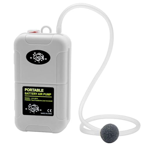 Mini Aquarium Portable Battery Air Pump for 6 Gallon Fish Tanks Aerator Pump with Bracket Airline Tubing Air Stone Control Vale and Check Valve Accessories
